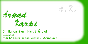 arpad karpi business card